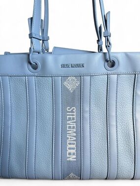 Steve Madden Blue Structured Tote Bag